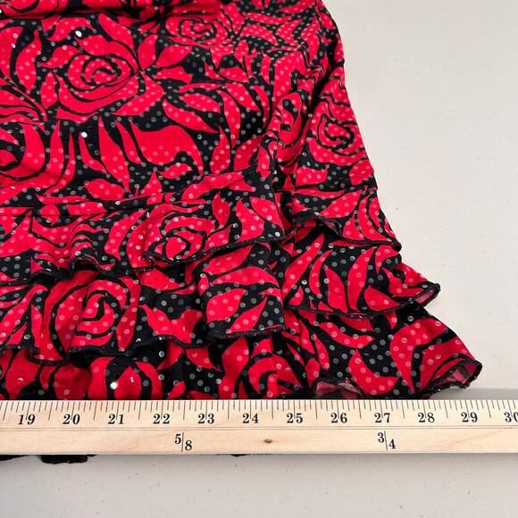 Lane Bryant Women's Dress Sequin Sparkle Red Black Sleeveless Ruched Collar - Picture 16 of 16